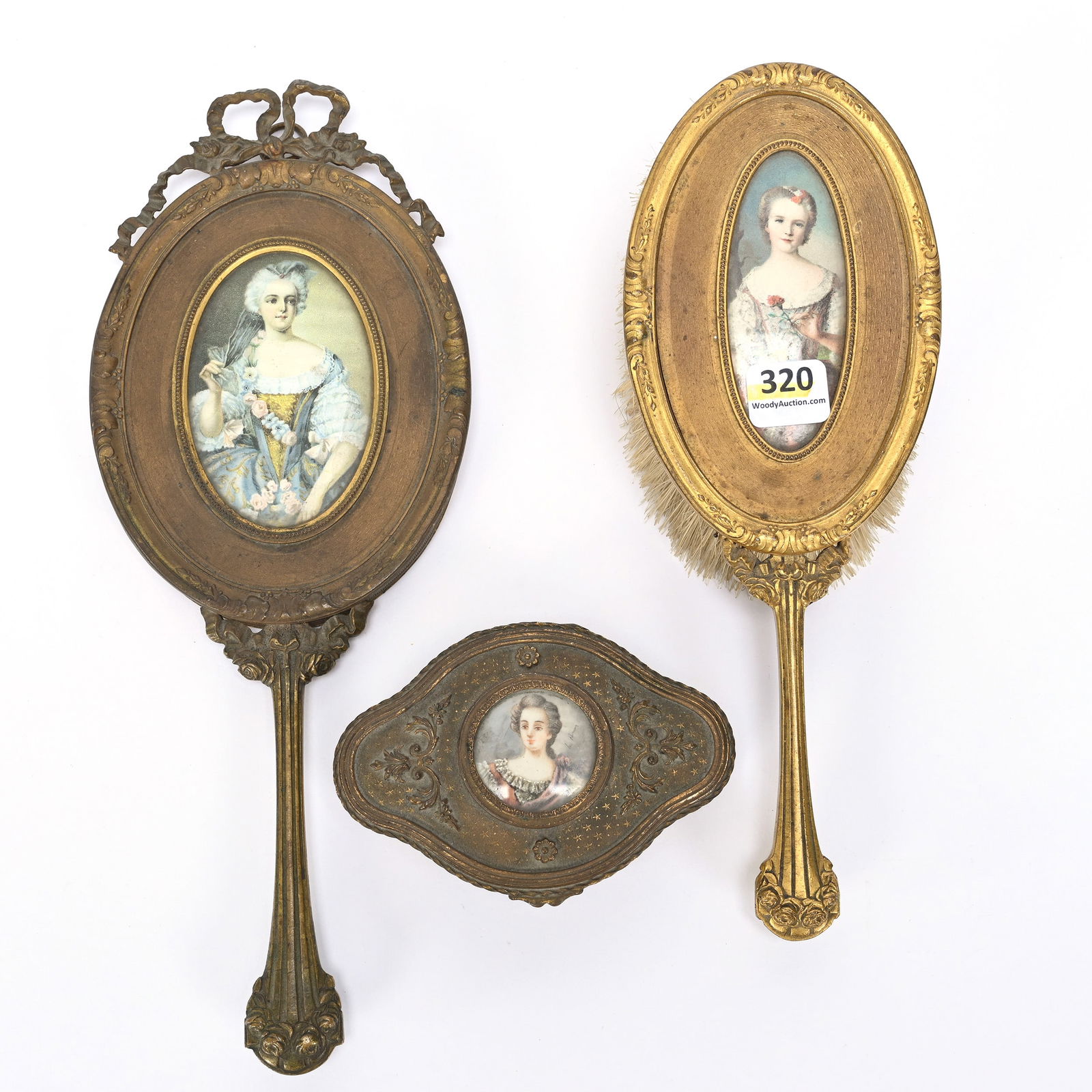 (3) Vanity Items, Hand Painted Medallion Portraits (1 of 3)