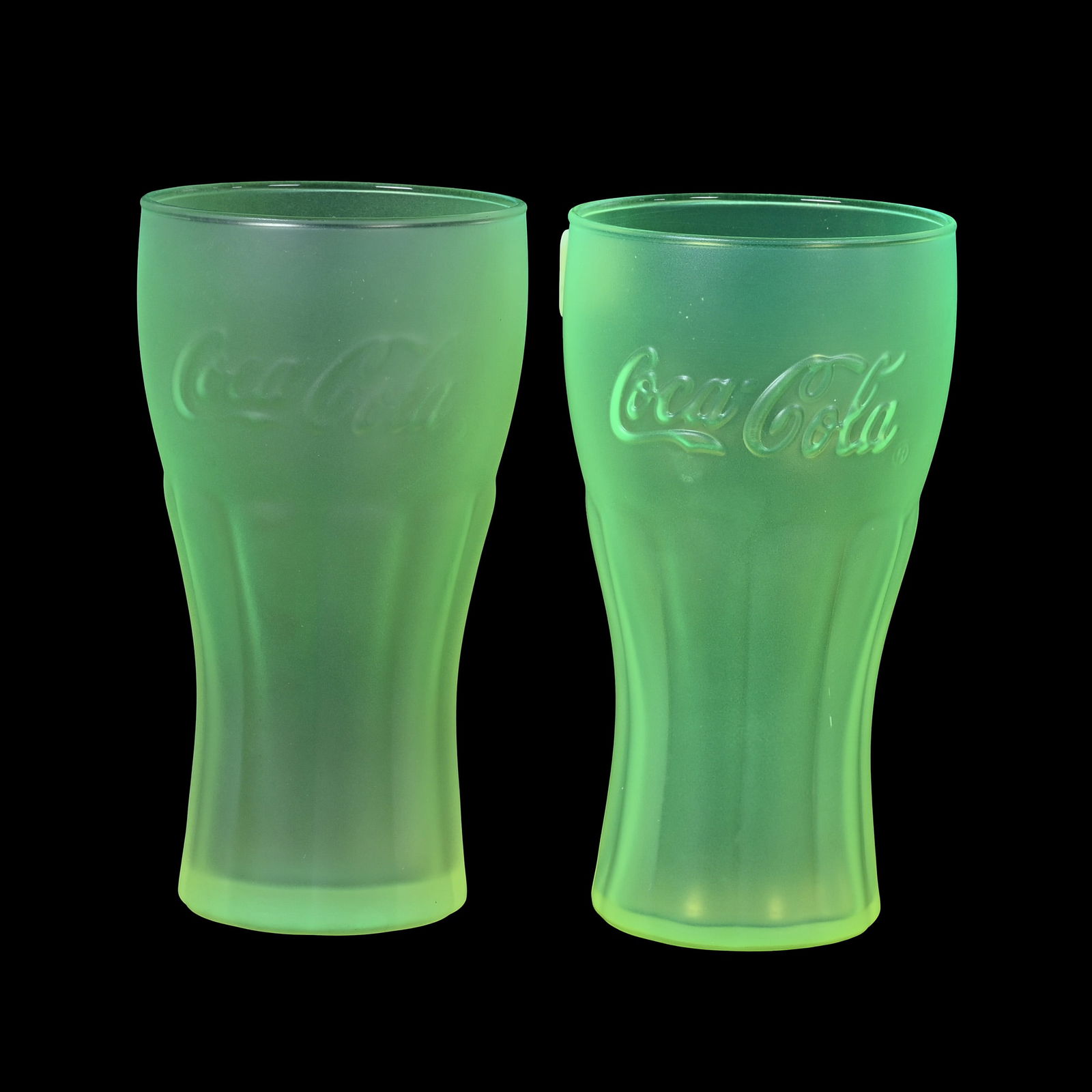 Pair Advertising Tumblers, Coca-Cola, Neon Green (1 of 4)