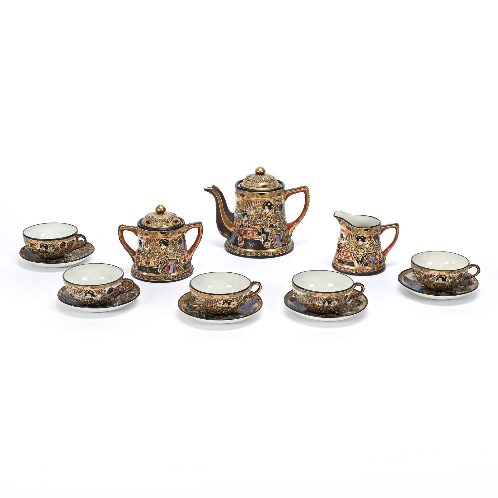 Tea Set, Eight Piece, Marked Made In Japan (1 of 4)