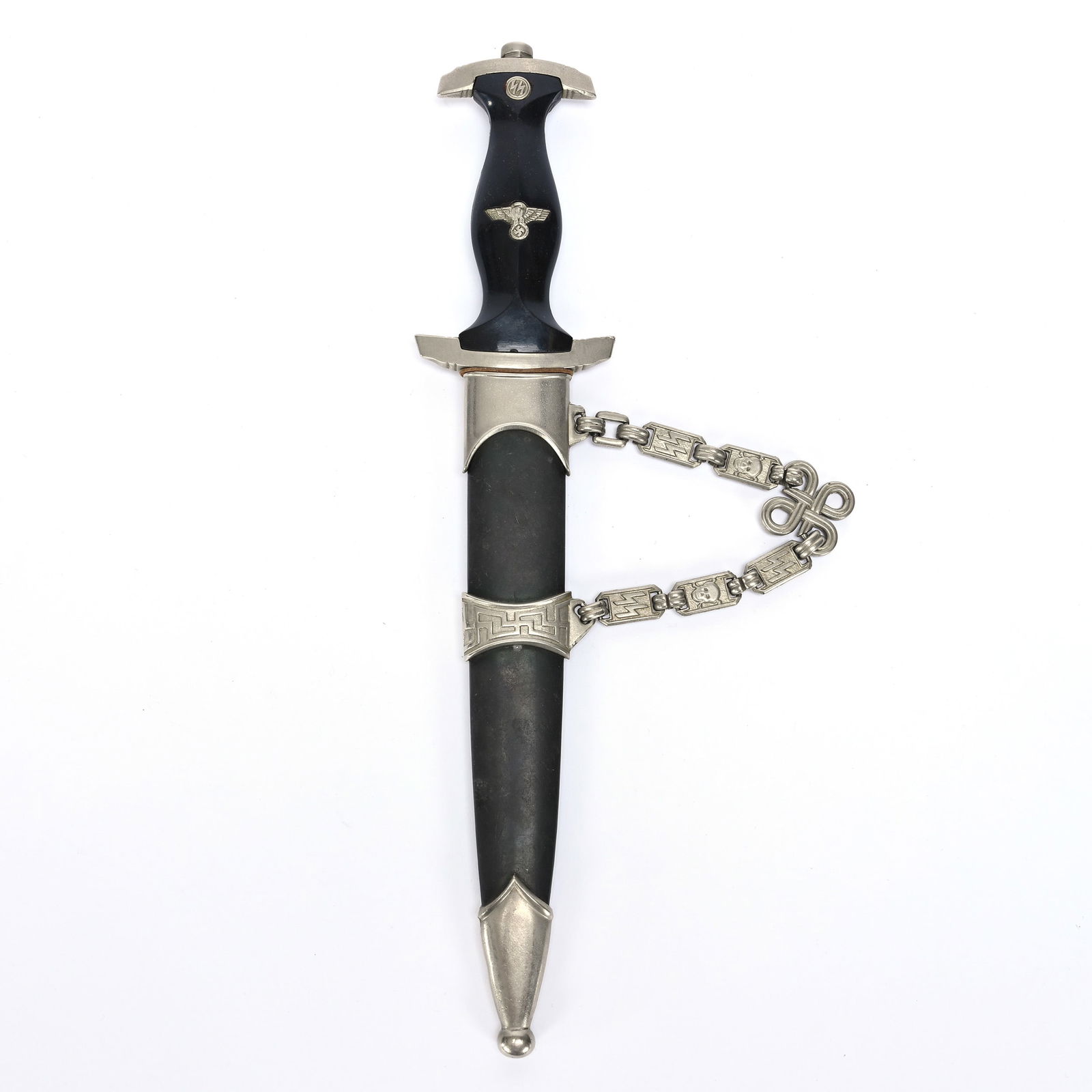 Dagger In Style Of Standard German Nazi Officers: Dagger In Style Of Standard German Nazi Officers, 14.5", Sells With Booklet Titled "Daggers Of The Third Reich", Sheath And Double Chain Hanger, Unable To Verify Authenticity, Collection Of Frank & Me