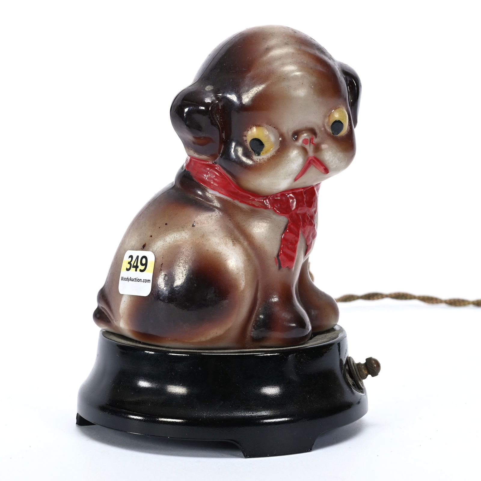 Boudoir Lamp, Figural Pug Attributed To Consolidated (1 of 3)