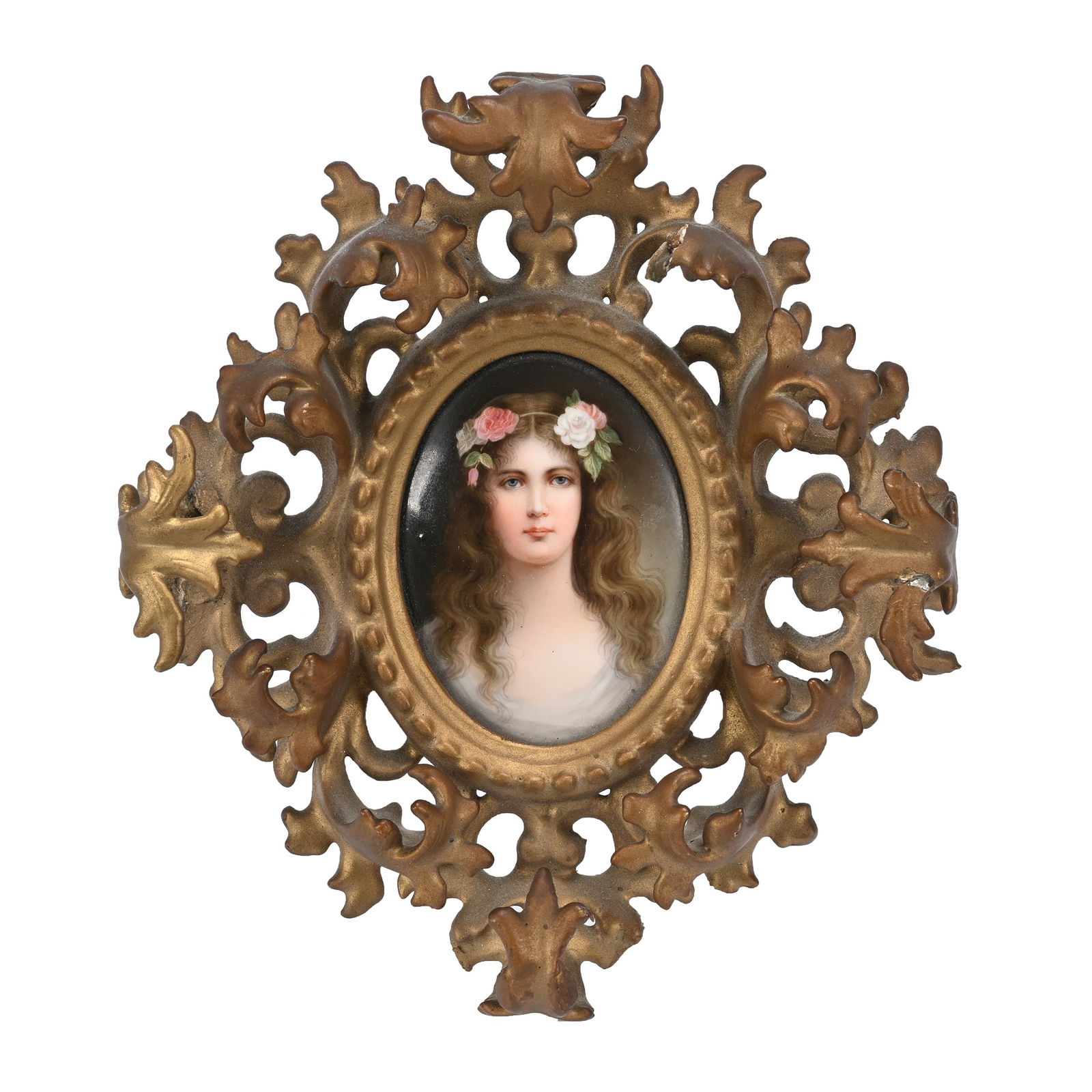 Oval Plaque, Portrait Of Young Woman, KPM Style (1 of 5)