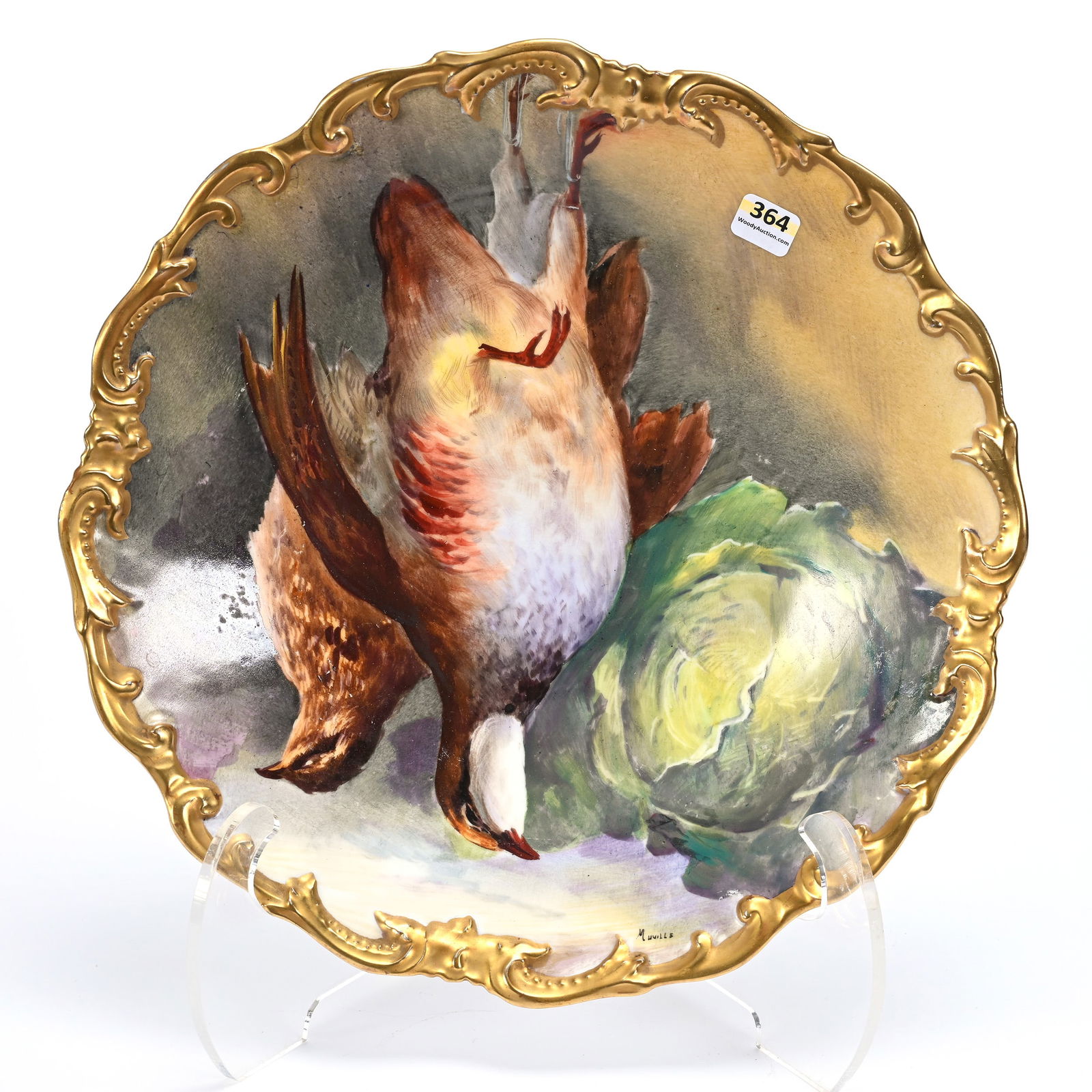 Round Charger, Marked L.R.L. Limoges, Artist Signed (1 of 3)