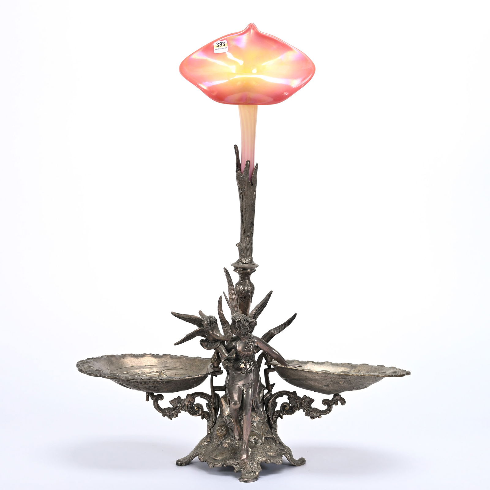 Centerpiece, Figural Winged Nymph & Cherub Stand (1 of 7)