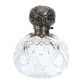 Cologne Bottle, ABCG, Elaborate Silver Flip Top