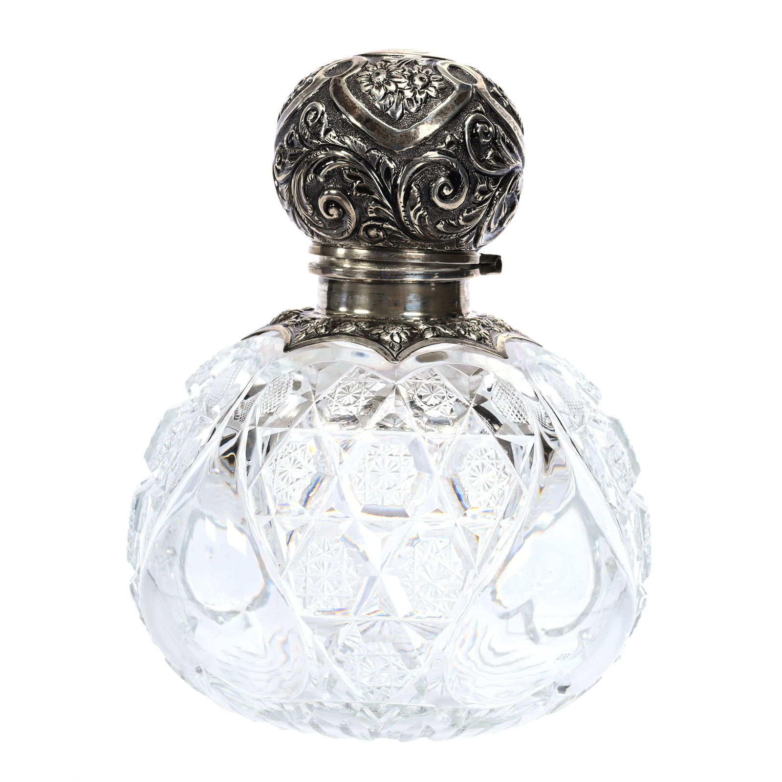 Cologne Bottle, ABCG, Elaborate Silver Flip Top