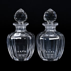 Pair Cologne Bottles, ABCG, Signed Hawkes Flute