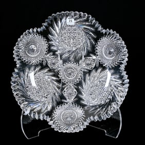 Round Tray, American Brilliant Cut Glass