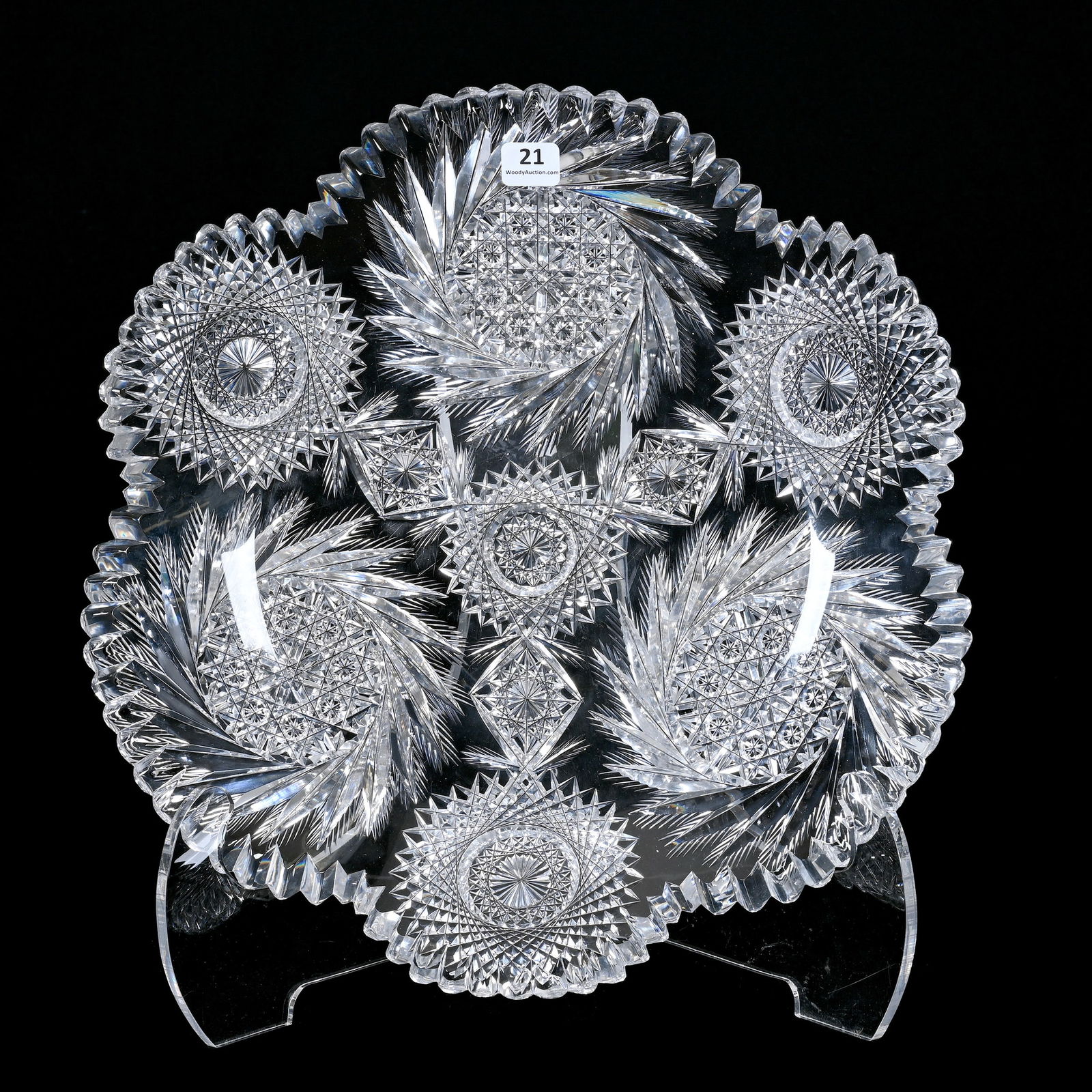 Round Tray, American Brilliant Cut Glass (1 of 2)