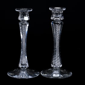 Pair Candlesticks, American Brilliant Cut Glass