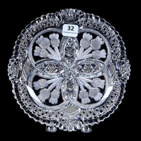 Plate, American Brilliant Cut Glass, Signed J. Hoare