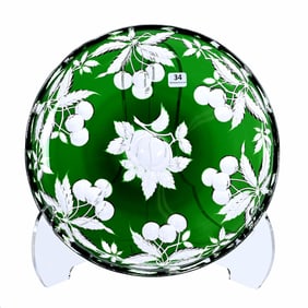 Round Tray, BPCG, Emerald Green Cut To Clear