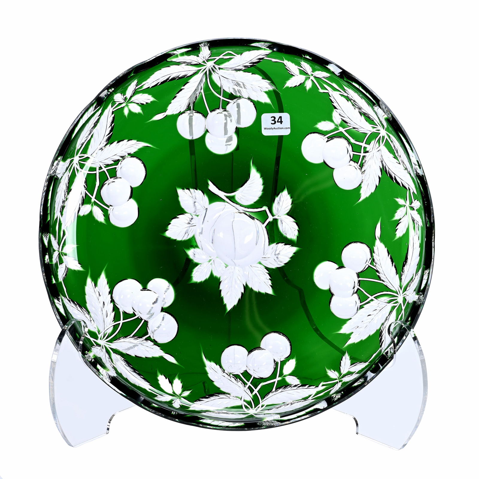 Round Tray, BPCG, Emerald Green Cut To Clear (1 of 2)