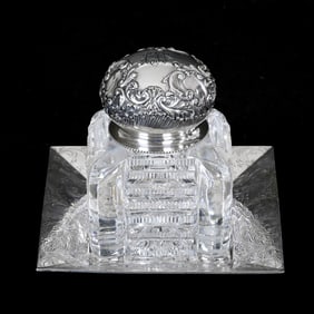 Inkwell, American Brilliant Cut Glass