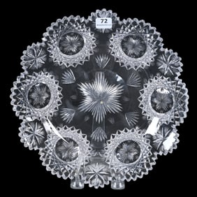 Round Tray, ABCG, Signed Hawkes North Star Pattern