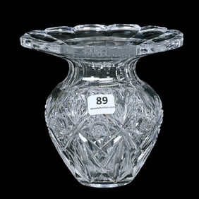 Spittoon Shaped Vase, American Brilliant Cut Glass