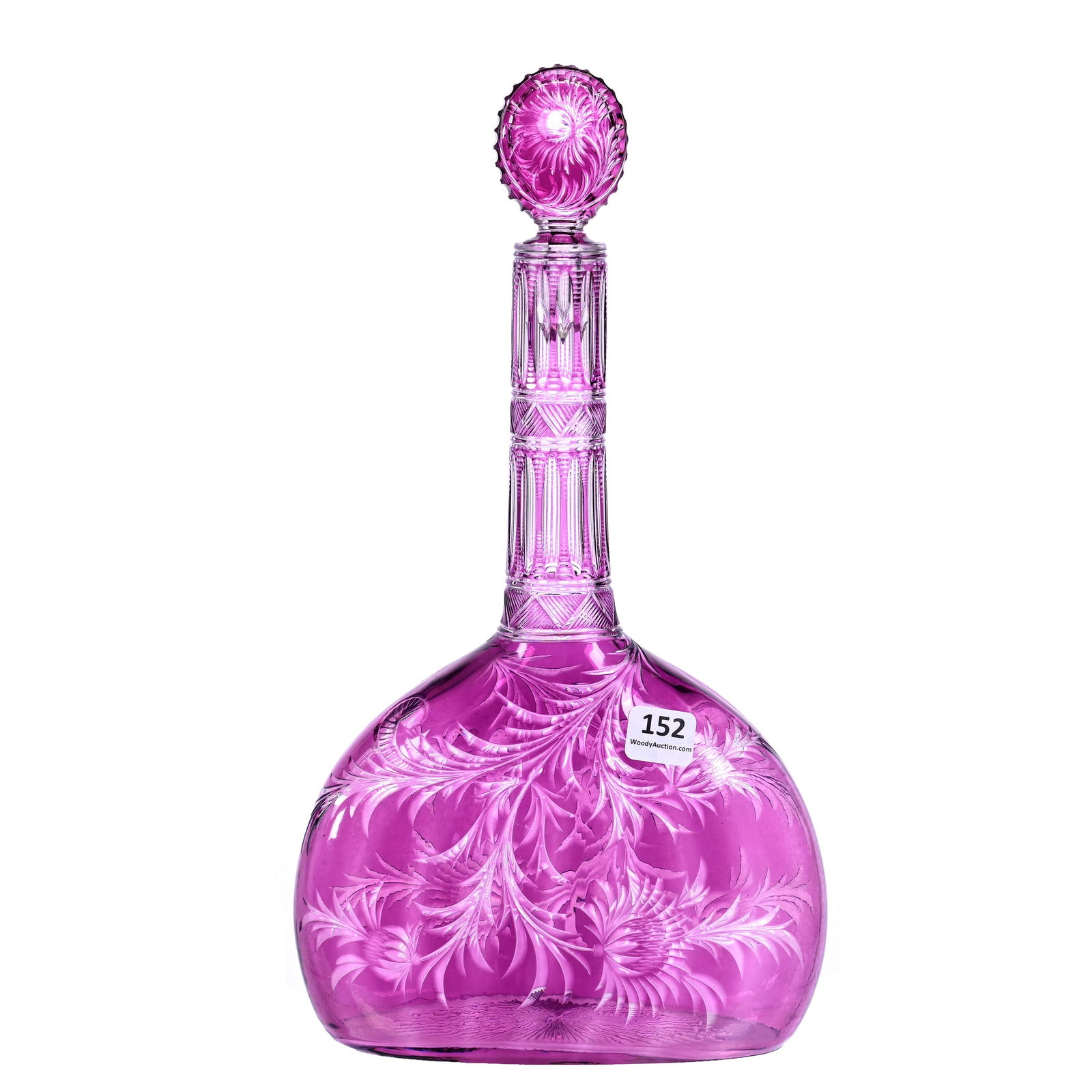Decanter, Flask Shape, BPCG, Amethyst Cut To Clear (1 of 3)