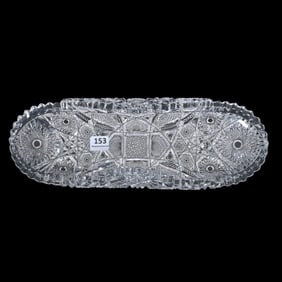 Folded Celery Tray, ABCG, Signed Libbey Marcella