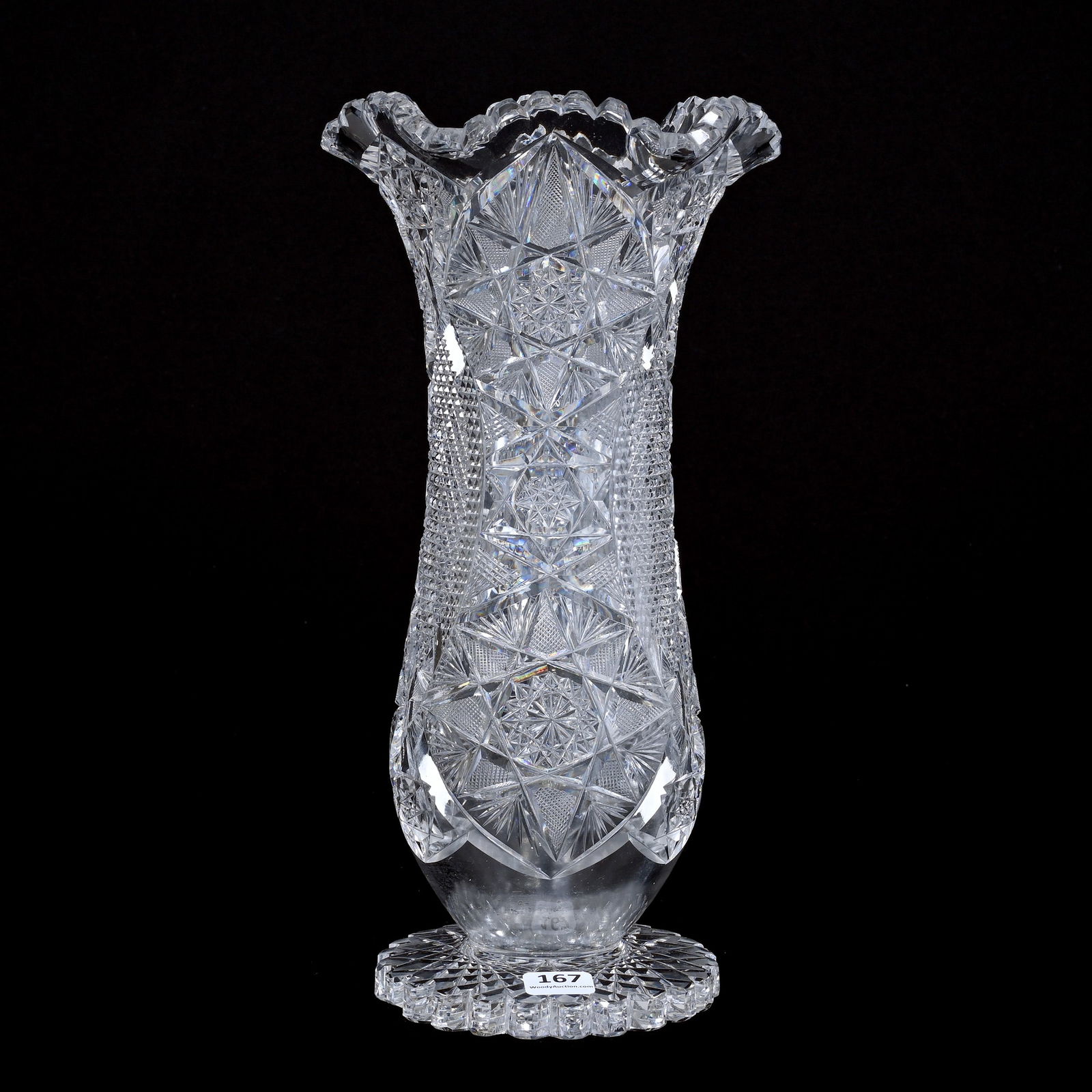 Pedestal Vase, American Brilliant Cut Glass (1 of 3)