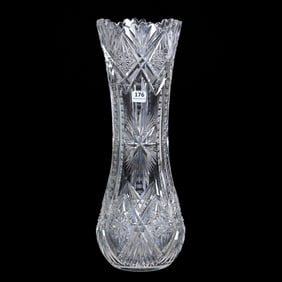 Corset Vase, American Brilliant Cut Glass