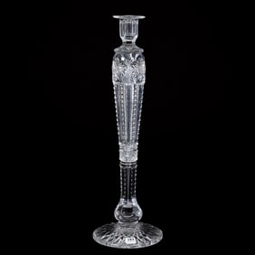 Single Massive Candlestick, American Brilliant Cut Glass