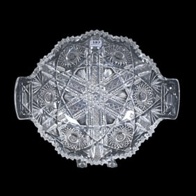 Bowl, Tab Handles, American Brilliant Cut Glass