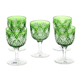 (5) Wine Stems, ABCG, Green Cut To Clear