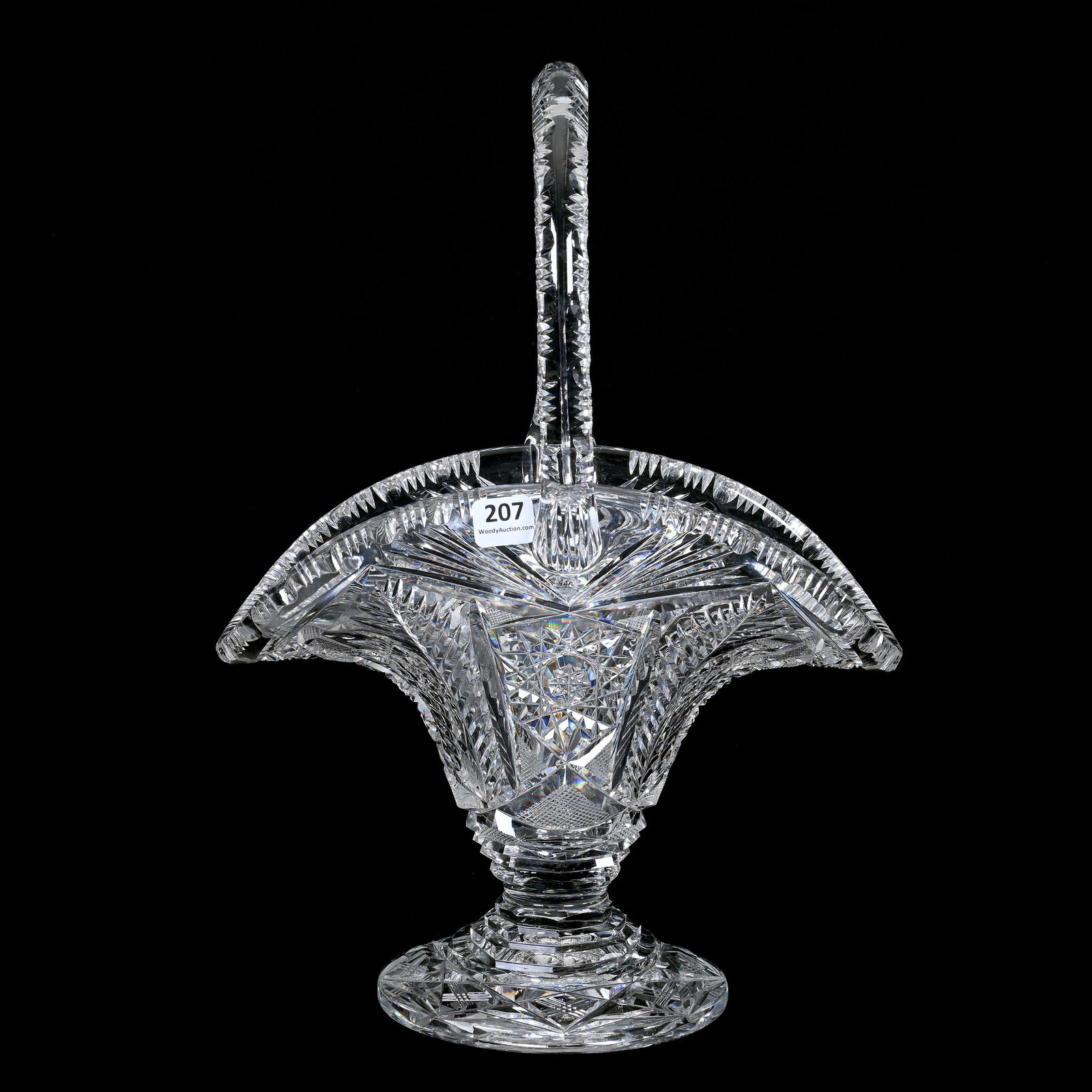 Pedestal Basket, American Brilliant Cut Glass (1 of 3)