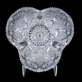 Bowl, Three-Sided, American Brilliant Cut Glass