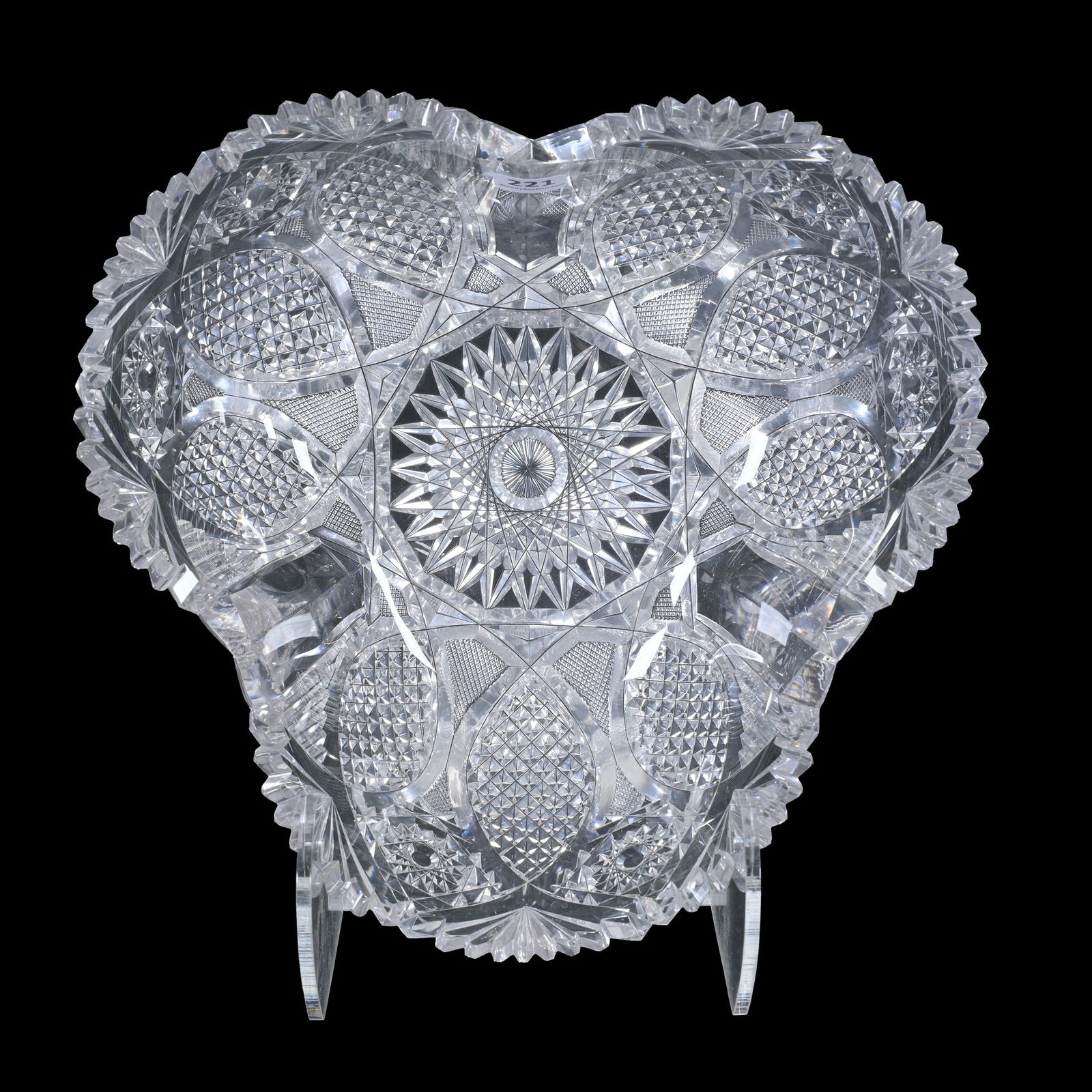 Bowl, Three-Sided, American Brilliant Cut Glass (1 of 7)