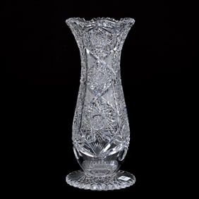 Pedestal Vase, American Brilliant Cut Glass