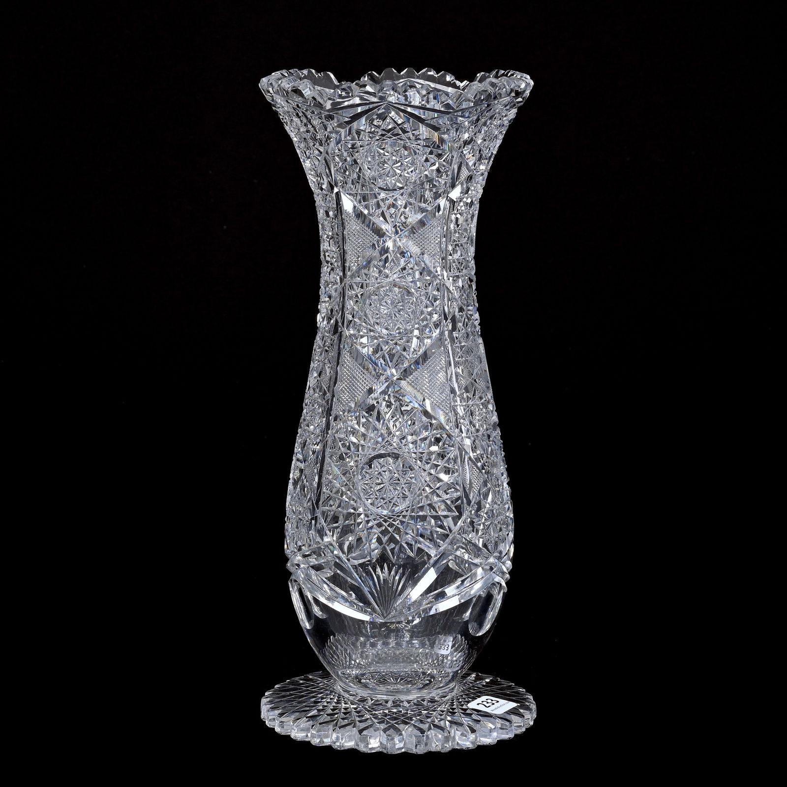 Pedestal Vase, American Brilliant Cut Glass (1 of 3)