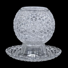 Centerpiece, Two Piece, American Brilliant Cut Glass