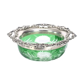 Salt Dip, BPCG, Green Cut To Clear, Sterling Rim