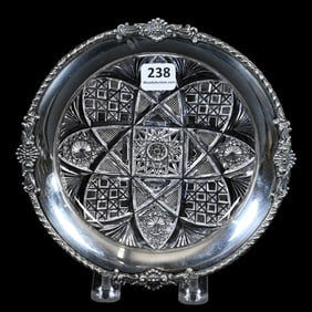 Butter Plate, American Brilliant Cut Glass