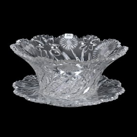 Salad Bowl/Underplate, American Brilliant Cut Glass