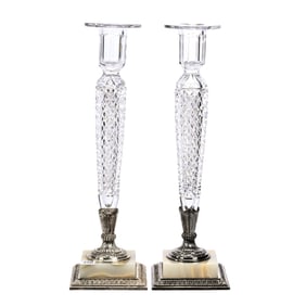Pair Candlesticks, ABCG, Diamond Point By Pairpoint