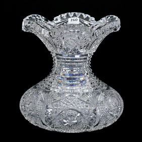 Flower Center Vase, American Brilliant Cut Glass