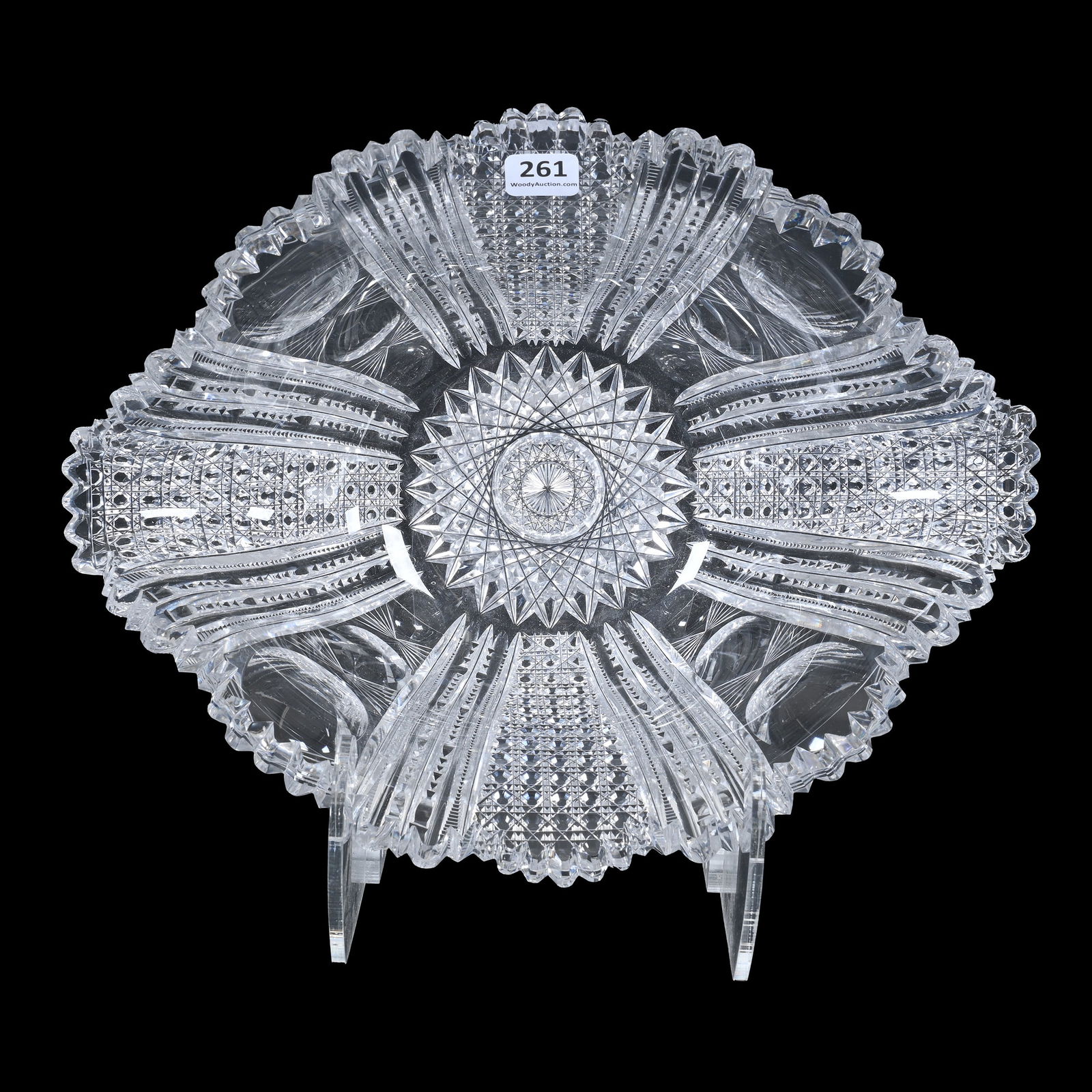 Napoleon Hat Bowl, American Brilliant Cut Glass (1 of 3)