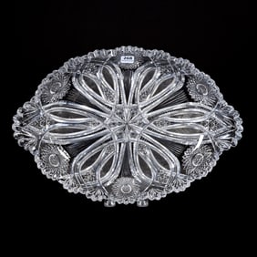 Ice Cream Tray, American Brilliant Cut Glass, Windsor Pattern