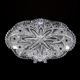 Ice Cream Tray, ABCG, Signed Libbey Wicker Pattern