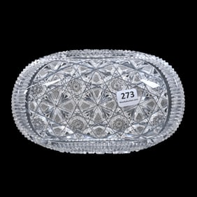 Folded Dish, ABCG, Signed Hawkes Alexandria Pattern