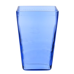 Vase, American Brilliant Cut Glass, Signed Hawkes, Solid Blue