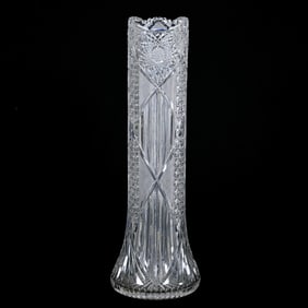 Cylinder Vase, American Brilliant Cut Glass