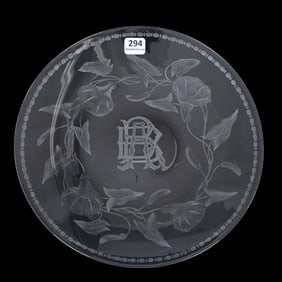 Plate, American Brilliant Cut Glass, Signed Sinclaire