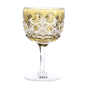 Wine Stem, ABCG, Olive/Amber Cut To Clear