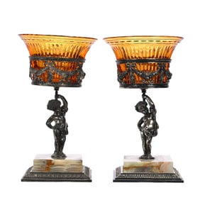 Pair Compotes Marked Pairpoint #C1413, ABCG