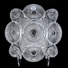 Square Bowl, ABCG, Rose Diamond Pattern By Meriden