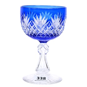 Wine Stem, ABCG, Cobalt Blue Cut To Clear