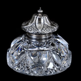 Inkwell, American Brilliant Cut Glass